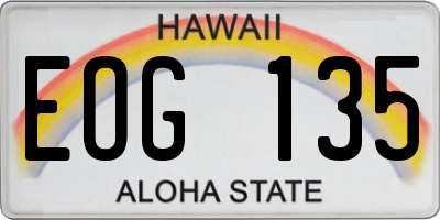 HI license plate EOG135