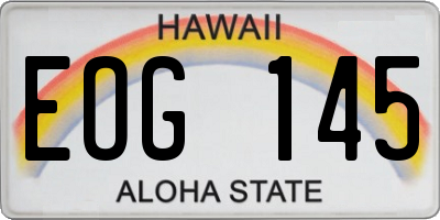 HI license plate EOG145