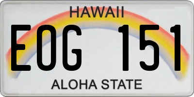 HI license plate EOG151