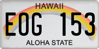 HI license plate EOG153