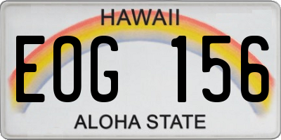 HI license plate EOG156