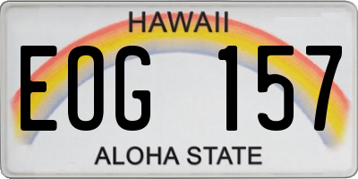HI license plate EOG157