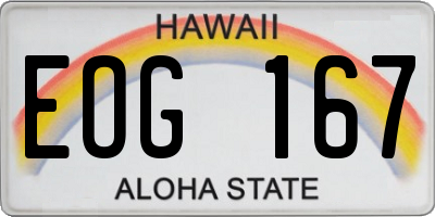 HI license plate EOG167