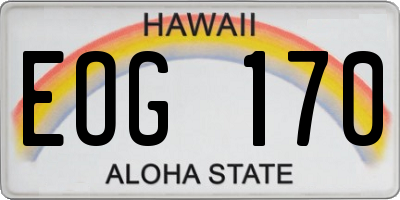HI license plate EOG170
