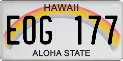 HI license plate EOG177