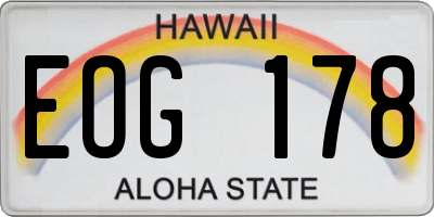 HI license plate EOG178