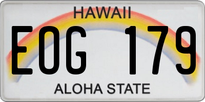 HI license plate EOG179