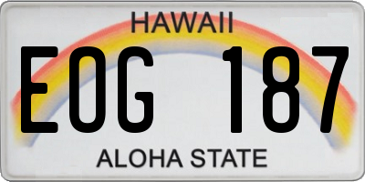 HI license plate EOG187