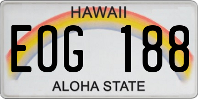 HI license plate EOG188