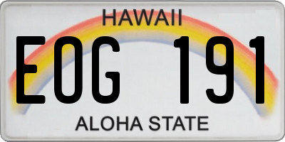 HI license plate EOG191