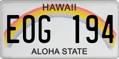 HI license plate EOG194