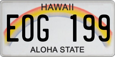 HI license plate EOG199