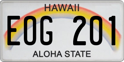 HI license plate EOG201