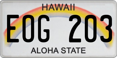 HI license plate EOG203