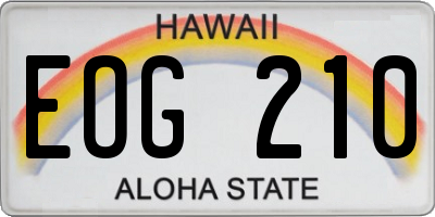 HI license plate EOG210