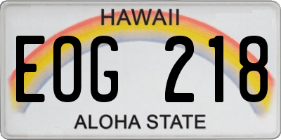 HI license plate EOG218