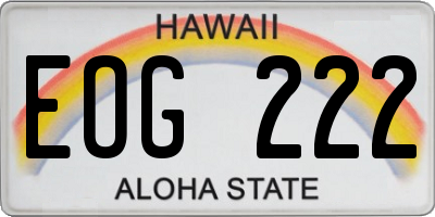 HI license plate EOG222