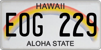 HI license plate EOG229