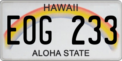 HI license plate EOG233