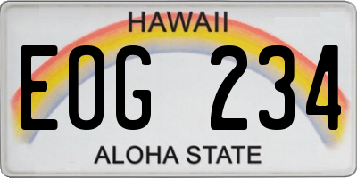 HI license plate EOG234