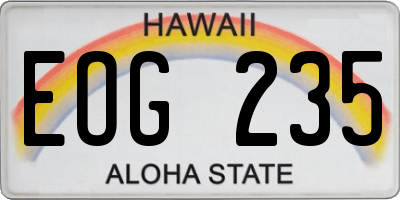 HI license plate EOG235