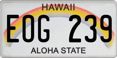 HI license plate EOG239