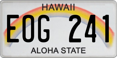HI license plate EOG241