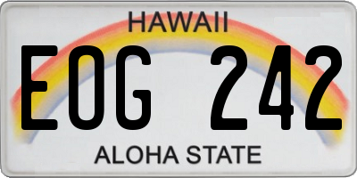 HI license plate EOG242