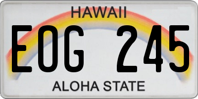 HI license plate EOG245