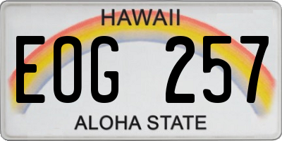 HI license plate EOG257