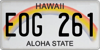 HI license plate EOG261