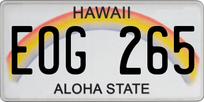 HI license plate EOG265