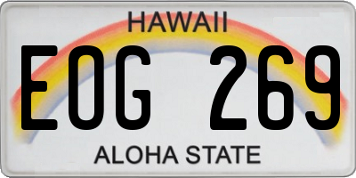 HI license plate EOG269