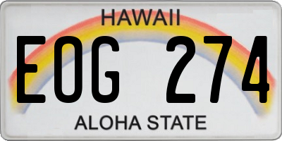 HI license plate EOG274