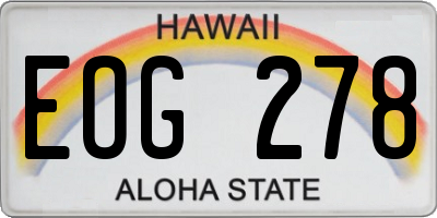 HI license plate EOG278