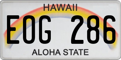 HI license plate EOG286