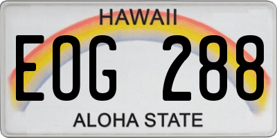 HI license plate EOG288