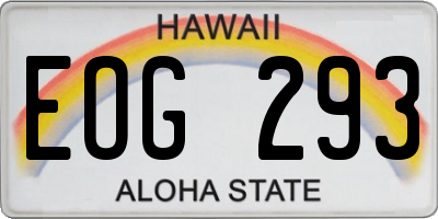 HI license plate EOG293