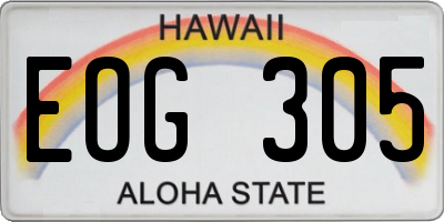 HI license plate EOG305