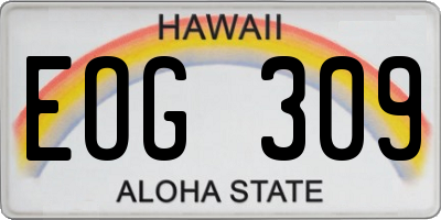HI license plate EOG309
