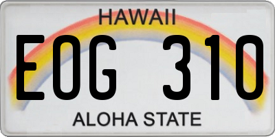 HI license plate EOG310