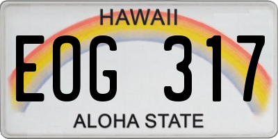 HI license plate EOG317