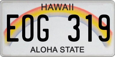 HI license plate EOG319