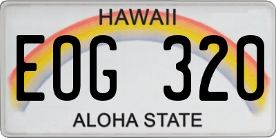 HI license plate EOG320