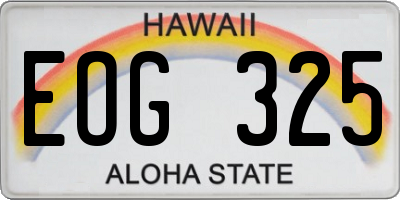 HI license plate EOG325