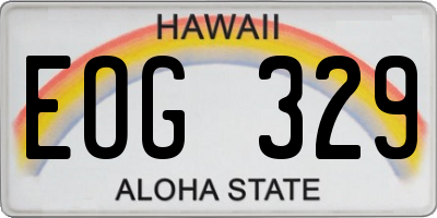 HI license plate EOG329