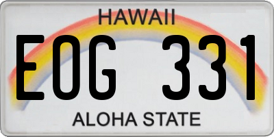 HI license plate EOG331