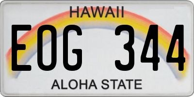 HI license plate EOG344