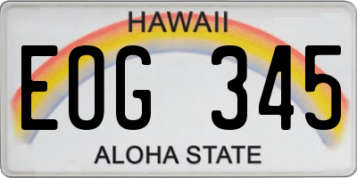 HI license plate EOG345
