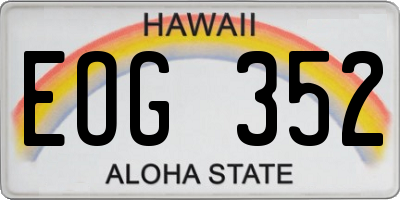 HI license plate EOG352